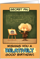 Secret Pal Happy Birthday Scientist at Blackboard card