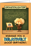 Granddaughter Happy Birthday Scientist at Blackboard card