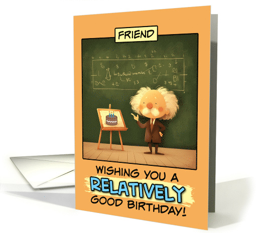 Friend Happy Birthday Scientist at Blackboard card (1858218)