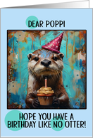 Poppi Happy Birthday Otter with Birthday Hat and Cupcake card