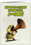 Happy Birthday on World Turtle Day Angry Turtle with Megaphone card