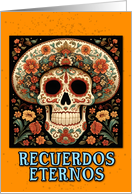 Dia de los Muertos Ornate Calavera with Hat card