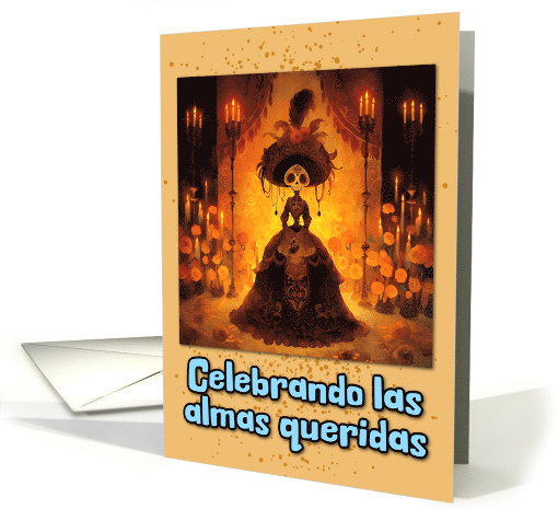 Dia de los Muertos La Calavera Catrina with Marigolds card (1859684)