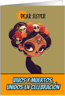 Sister Dia de los Muertos Woman with Facepaint card