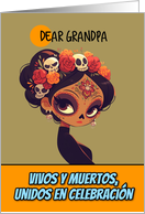 Grandpa Dia de los Muertos Woman with Facepaint card