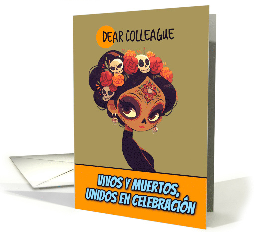 Colleague Dia de los Muertos Woman with Facepaint card (1860184)