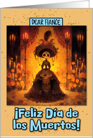 Fiance Dia de los Muertos La Calavera Catrina with Marigolds card