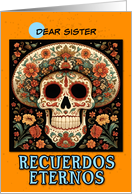 Sister Dia de los Muertos Ornate Calavera with Hat card