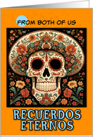 From Couple Dia de los Muertos Ornate Calavera with Hat card