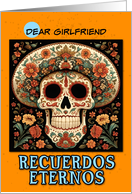 Girlfriend Dia de los Muertos Ornate Calavera with Hat card