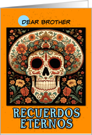 Brother Dia de los Muertos Ornate Calavera with Hat card