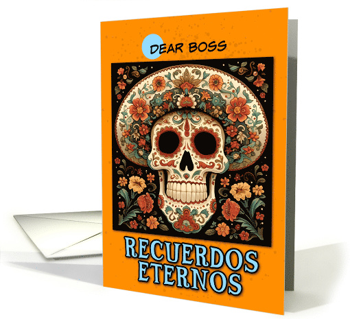 Boss Dia de los Muertos Ornate Calavera with Hat card (1860696)