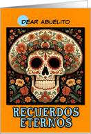 Abuelito Dia de los Muertos Ornate Calavera with Hat card