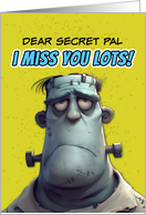 Secret Pal Miss You Lots Sad Monster card