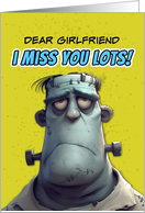 Girlfriend Miss You Lots Sad Monster card