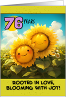 76 Years Wedding Anniversary Sunflower Couple card