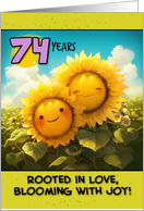 74 Years Wedding Anniversary Sunflower Couple card