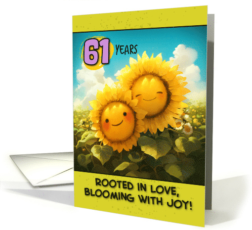 61 Years Wedding Anniversary Sunflower Couple card (1861558)