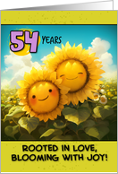 54 Years Wedding Anniversary Sunflower Couple card