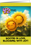 42 Years Wedding Anniversary Sunflower Couple card