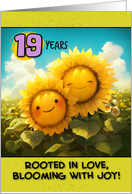 19 Years Wedding Anniversary Sunflower Couple card