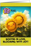 18 Years Wedding Anniversary Sunflower Couple card