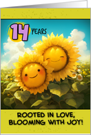 14 Years Wedding Anniversary Sunflower Couple card