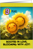 9 Years Wedding Anniversary Sunflower Couple card