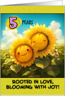 5 Years Wedding Anniversary Sunflower Couple card
