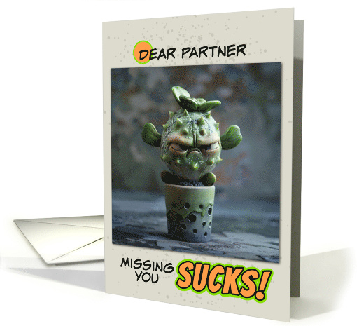 Partner Missing You Sad Succulent in Pot card (1861998)