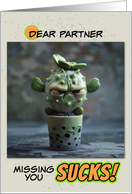 Partner Missing You Sad Succulent in Pot card