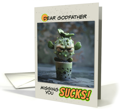 Godfather Missing You Sad Succulent in Pot card (1862036)