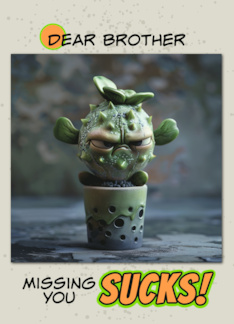 Brother Missing You Sad Succulent in Pot