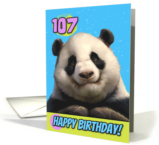 107 Years Old Happy Birthday Cute Panda Bear card (1862204)