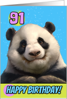 91 Years Old Happy Birthday Cute Panda Bear card