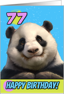 77 Years Old Happy Birthday Cute Panda Bear card