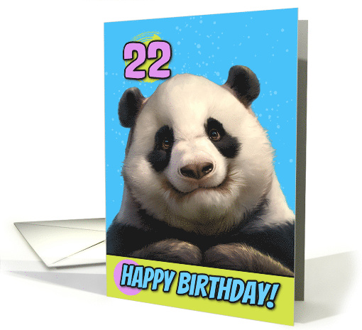 22 Years Old Happy Birthday Cute Panda Bear card (1862374)