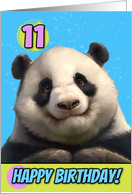 11 Years Old Happy Birthday Cute Panda Bear card