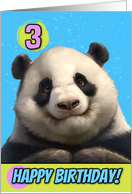 3 Years Old Happy Birthday Cute Panda Bear card
