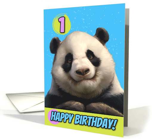 1 Years Old Happy Birthday Cute Panda Bear card (1862414)
