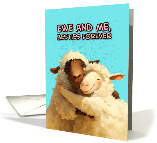 Besties Friendship Happy Sheep Couple card (1863062)