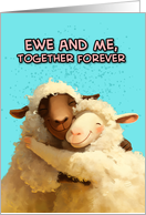 Love and Romance Happy Sheep Couple card