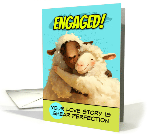 Congratulations Engagement Happy Sheep Couple card (1863070)