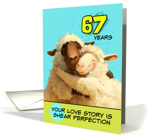 67 Year Wedding Anniversary Happy Sheep Couple card (1863114)