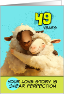 49 Year Wedding Anniversary Happy Sheep Couple card