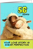 56 Year Wedding Anniversary Happy Sheep Couple card