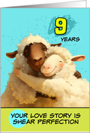 9 Year Wedding Anniversary Happy Sheep Couple card