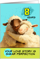 8 Year Wedding Anniversary Happy Sheep Couple card