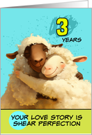 3 Year Wedding Anniversary Happy Sheep Couple card