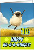 18 years Old Happy Birthday Bouncing Sheep card